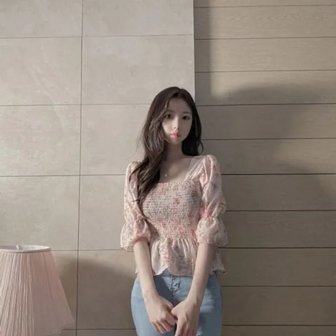 셔링 밴딩 카마빙 SH 500273 블라우스 스모크블라우스