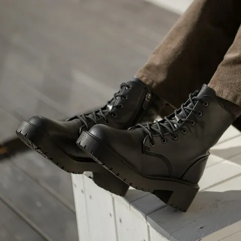 리엔테 레이스업 베이직 워커부츠 5cm