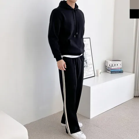 남녀공용 오버핏 후드 티셔츠 트랙 바지 세트 OC-SET-SWFGLMQS