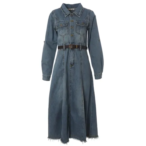 [롯데백화점]카라넥 벨트 롱 데님 원피스 (F5AOP501)