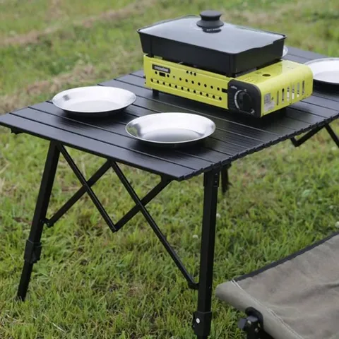 [하프클럽] 컴팩트 블랙 알루미늄롤테이블 1200