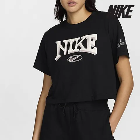 [하프클럽]  여성용 반팔티 /W3- FZ2856-010 / 우먼스 스포츠웨어 루즈 반팔 크롭 티셔츠