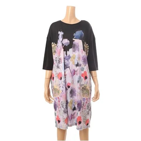 [롯데백화점]력셔리 플라워 나염 빅사이즈 라운드 롱원피스 MK106O1104