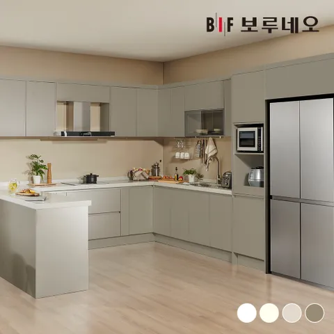 나비드 주방 싱크대 시공 ㄷ자 7.8m 멀티 수납형 E0 PET소재