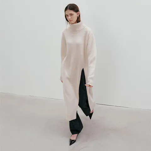 [최초가159,000원]25FW 앨리엇 울블렌드 슬릿 드레스