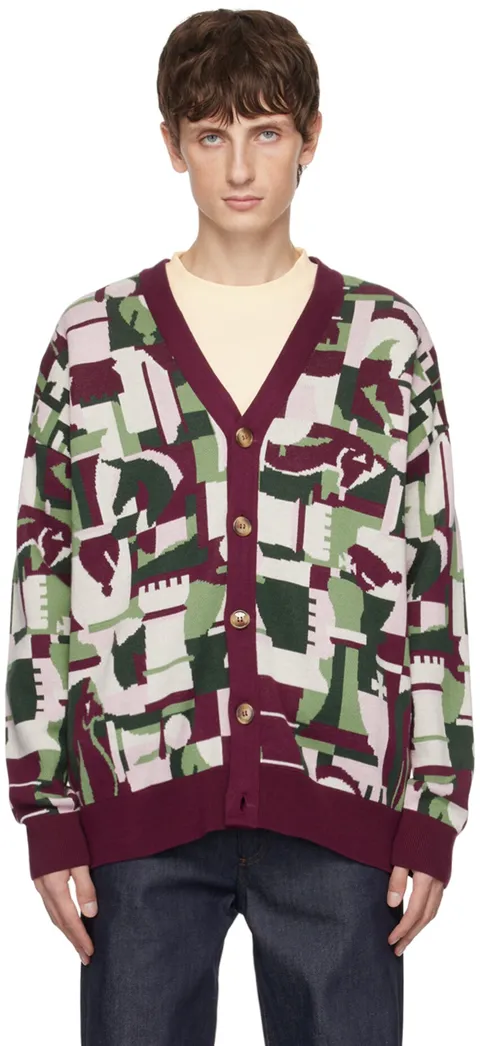 드롤 드 무슈 레드 르 가디건 체스 가디건 232572M200000