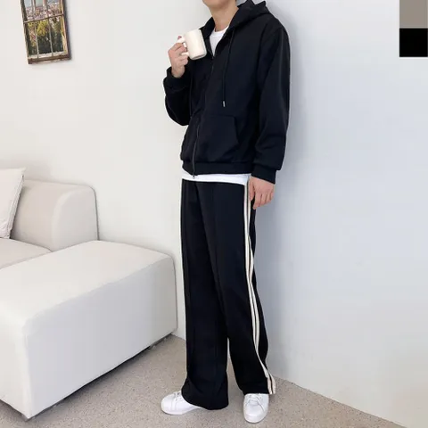 남녀공용 오버핏 후드 집업 트랙 바지 세트 OC-SET-SWFGLMQW