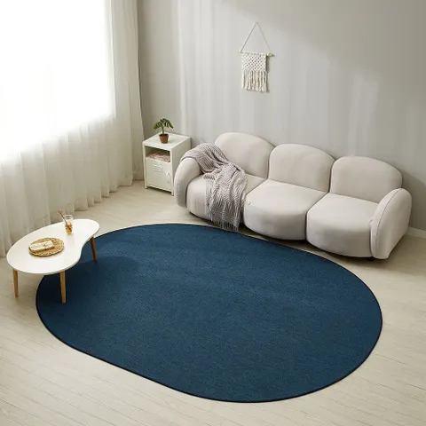 워셔블 사이잘룩 사선 타원형 비정형 러그 (200x250)