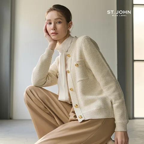센존블루라벨 25SS 금장 펄 니트 자켓