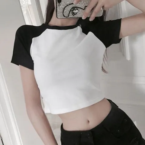 [오노마] ONM 배색 나그랑 반팔 티셔츠 슬림핏 여름 면 (20262161)