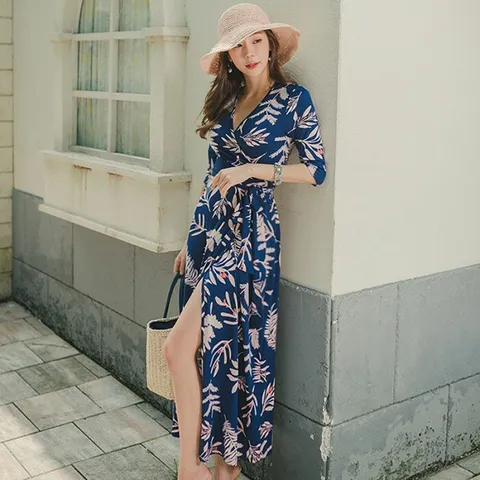 [브리치] 비바럽 / 랩원피스 커버업 바캉스 롱 비치원피스 OP12823F