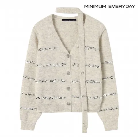 정상가:79,000원 l  에브리데이]스팽글 브이넥 타이 니트 가디건 (EB4CK009D)