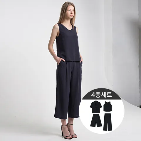 데일리 썸머 셋업 4종(자켓+이너+팬츠+큐롯팬츠)