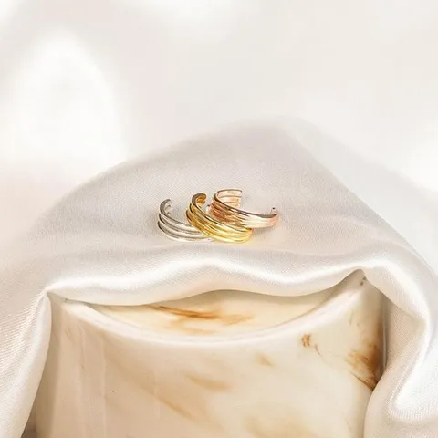 [낱개판매] [실버] 3 라인 데일리 이어커프 (3671672A)