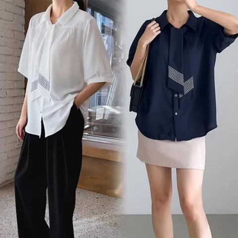 [브리치]  / 위쉬몰 DB 멜론타이라인블라우스(S179H506) 빅사이즈