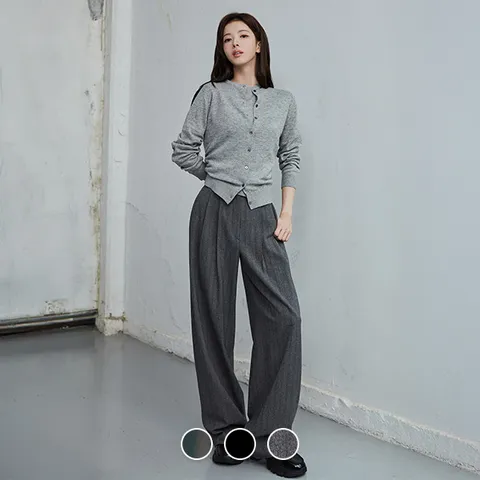 415504 노정의 여 와이드 투턱 슬랙스