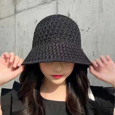 여자 여름 연예인 패션 모자 검정 망사 버킷 햇 코디 모자쇼핑몰버킷햇