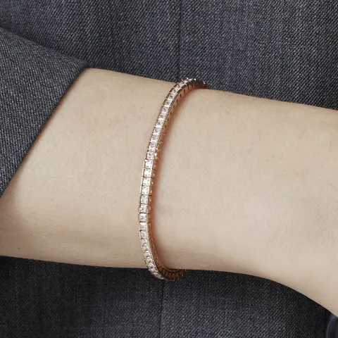 에센스 실버(P) 스퀘어 채널 테니스 팔찌 HL4B5B402P9