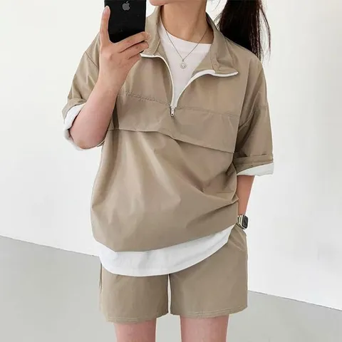 [하프클럽]  상하의세트 아노락 커플 캠핑코디 남녀공용