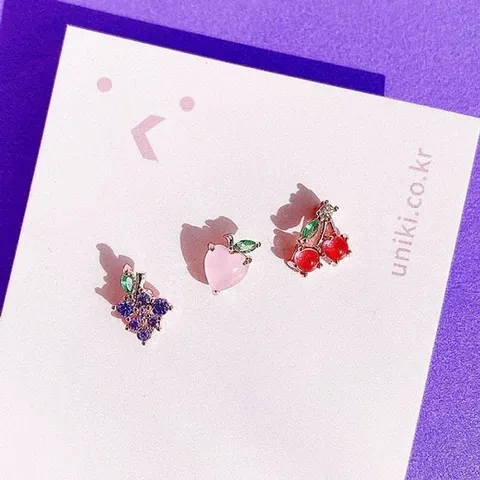 (낱개판매) 마말레이드 아웃컨츠 귓바퀴 과일피어싱 피어싱 크리스탈귀걸이 럭셔리피어싱 블링