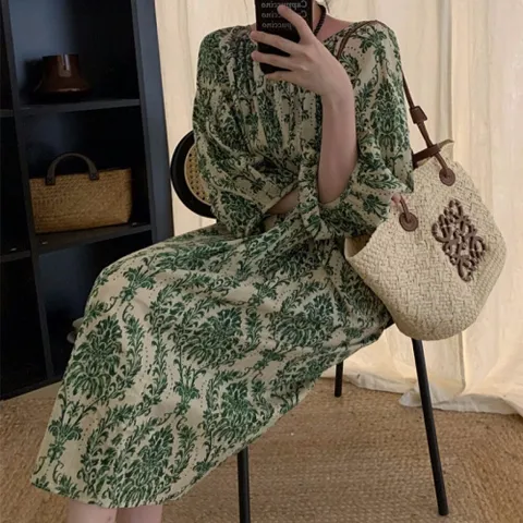 [브리치] 허그허그 / 올리브 그리널 페이즐 원피스