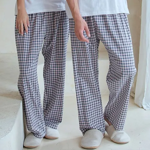 [하프클럽] 남성잠옷바지 가을 겨울 9부 체크파자마 편한 홈웨어 남자실내복 팬츠