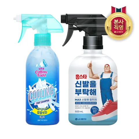 온더바디 코튼풋 발을씻자 쿨링 385ml+홈스타 신발을 부탁해 500ml