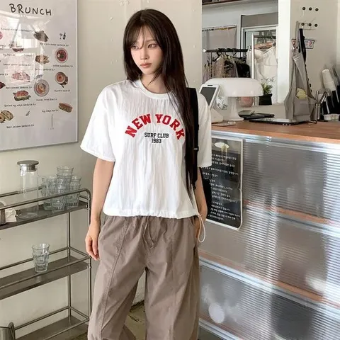 [하프클럽] 여자 뉴욕 크로쉐 반소매 조각 바스락 티셔츠 남방