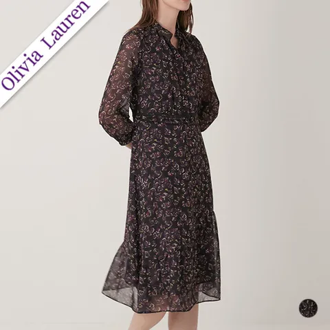 호피 프린트쉬폰 롱원피스 VOBOA3F7221