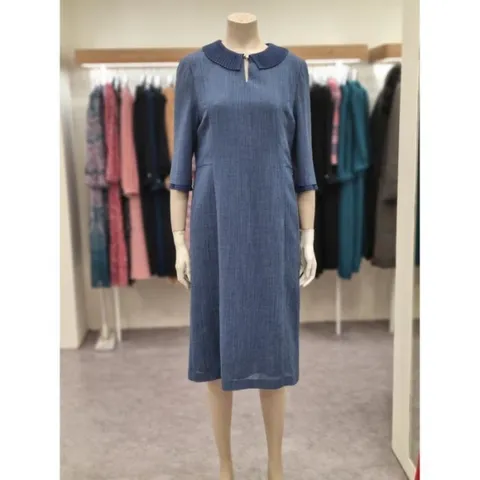 세이브존07 수입소재 주름카라 원피스 OP4209 (15564178)