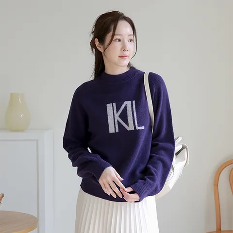 [최초가 109,000원][소재올킬]엑스트라 파인울100  몬트 아트웍 라운드 니트