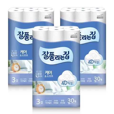 케어앤소프트 27m 30롤 3팩