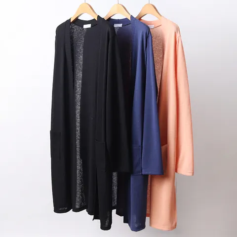 빅사이즈사랑해요 D197L203 양포켓박시롱가디건 OL