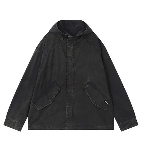 남성 C/N 가먼트다잉 후드 야상 숏 점퍼 (B251JP105P)_DJ