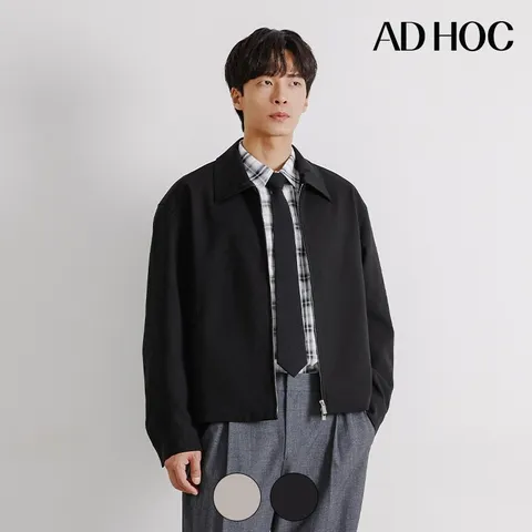 남성 베이직 심플 칼라 블루종 점퍼HAAUJ16_IC