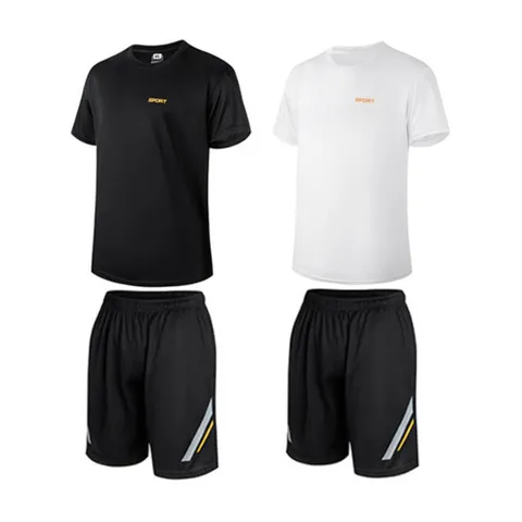 남성 여름 트레이닝 세트 반팔 반바지 빠른 땀흡수