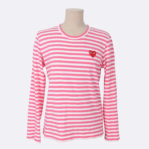 스미스마켓 중고명품 - 꼼데 가르송 스트라이프 패턴 긴팔 티 - K0289CDG