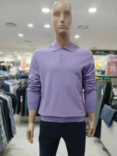 전판 조직 폴로 연보라색 니트티