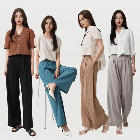 야미니트 썸머 턱 디자인 테일러드 와이드팬츠 4종 택1