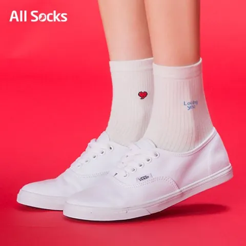 [하프클럽] A (여) 레터링 포인트 양말 5족 세트_선착순구매