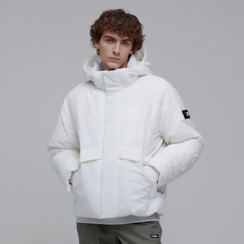 N234UDW990 오로라 후드 숏기장 구스 다운 점퍼 IVORY