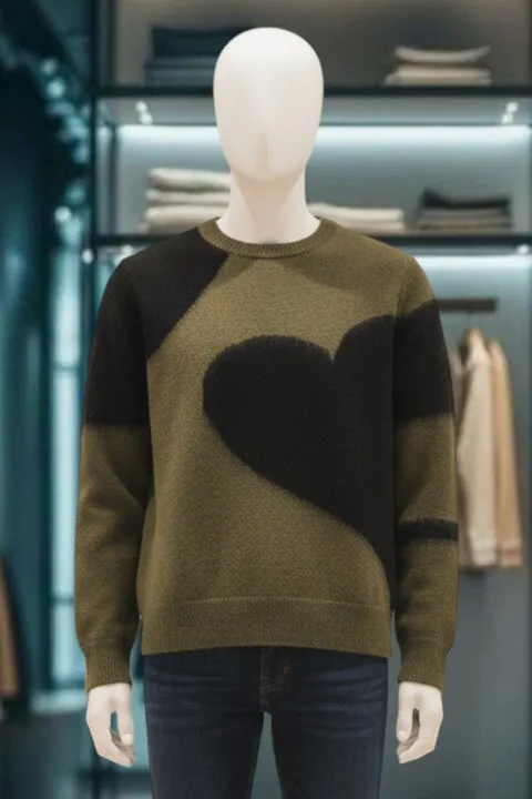 윈터 하트 모티브 울니트 스웨터