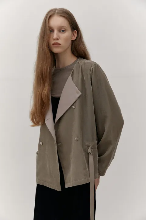 velvet roman jacket-beige
