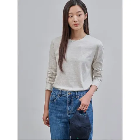 [12/27~12/29 무료반품][24FW][Essential] 라운드넥 긴소매 기본 티셔츠  라이트그레이(BF4741E022)