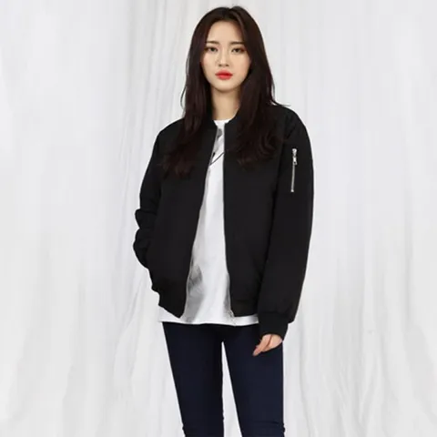 여자 공항 환절기 그런지 클래식 데일리 캐쥬얼 점퍼
