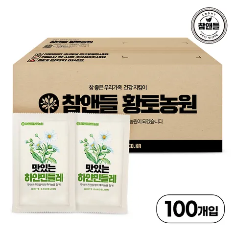 참앤들황토농원 맛있는 하얀민들레즙 90ml 100포 1박스(실속포장)
