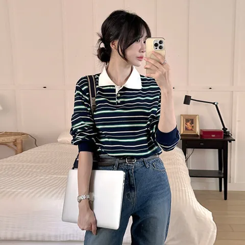 [브리치]  / 에브리 스트라이프 럭비 카라티 스트라이프맨투맨