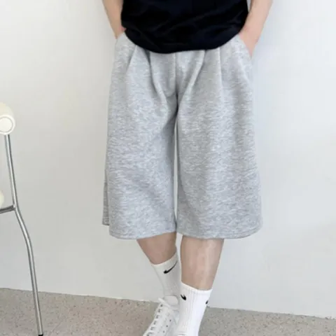 남성 여름 캐주얼 사이드스냅 와이드팬츠 7부 반바지 버뮤다반바지 스웻팬츠 여성버뮤다팬츠