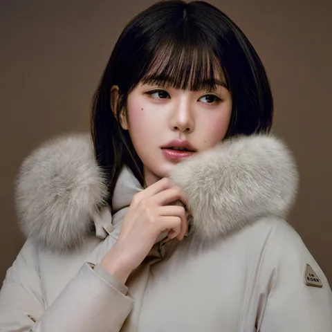 [장원영 착용] 라벨르 여성 윈드스토퍼 캐시미어 롱 다운 자켓 DWW25530 428519