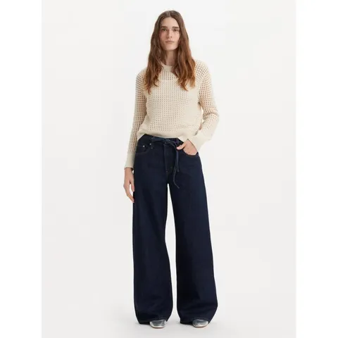 [롯데백화점]여성 XL스트레이트 와이드데님팬츠 미디엄워시 인디고 생지데님 (A8701-0007)